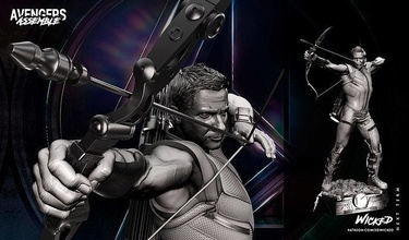 wicked marvel hawkeye avengers diorama sculpture 3dmodeling 3dart anime 3dprinting art sculptures 3d print model - Mito3D