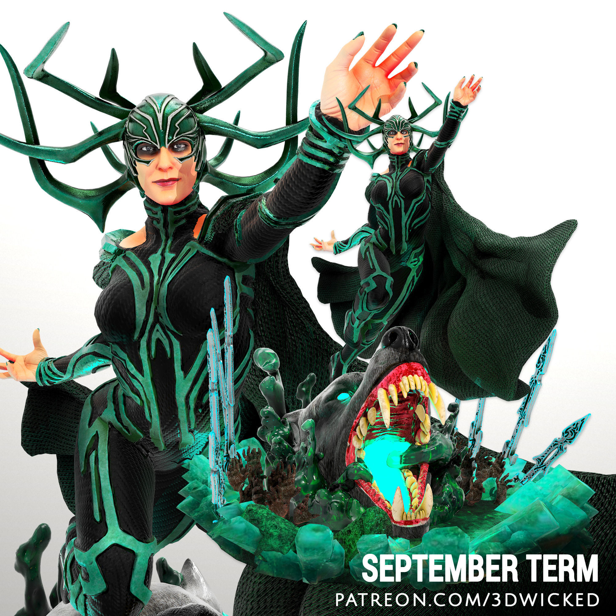 wicked marvel hela sculpture stls ready printing stl 3d statues figures sculptures avengers endgame infinity war thor models print printable ragnarok games toys 3D print model - Mito3D