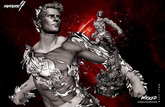 wicked marvel human torch sculpture 3d print model patreon wicked marvel 3dprinting art sculptures