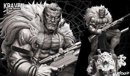 wicked marvel kraven sculpture ready 3d printing stl 3dmodel 3dprint design character statue model 3dprintable art patreon sculptures 3d print model - Mito3D