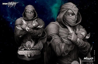 wicked marvel moon knight bust 3d print model pateon 3dprinting 3dmodeling moonknight art sculptures 3d print model - Mito3D