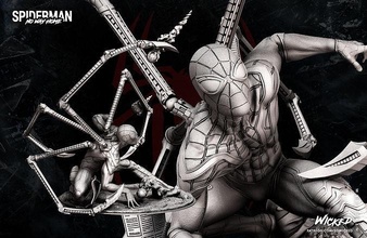 malvado maravilla araña hombre tom holanda escultura 3d impresión modelo cómic superhéroe 3dprinting 3dmodeling arte esculturas 3d print model - Mito3D
