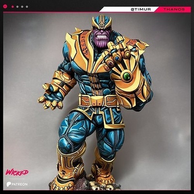 perverso maravilha thanos quadrinho escultura pronto 3d impressão 3dmodeling 3dart 3dprinting arte esculturas personagem projeto 3dprint 3dmodel 3d print model - Mito3D