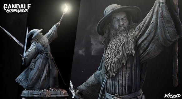 wicked movies gandalf sculpture ready 3d printing 3dmodeling 3dart 3dprinting art sculptures 3d print model - Mito3D