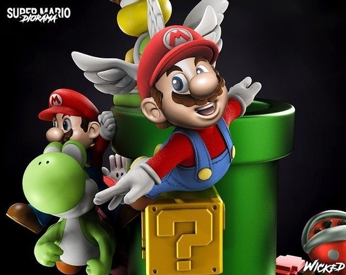 perverso vídeo jogos super mario 64 escultura 3dmodeling 3dart 3dprinting arte esculturas 3d print model - Mito3D