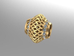 wicker patterned charm ball jewelry jewellery gold silver ring earing necklaces pendant bracelet broches pandora printable bracelets 3d print model - Mito3D