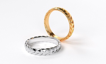 mimbre boda oro anillo joyería joya boda banda canalla imprimible diamante lujo amor platino plata blanco moda dedo enamorado colgantes 3d print model - Mito3D