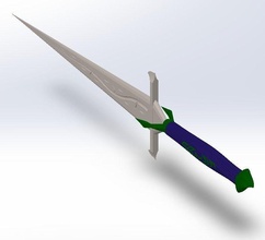 wide blade sword - 937mm long 37 inches weapon hobby diy bladed 3mf file stl 36 decimal 9 3d print model - Mito3D