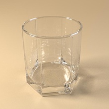 wide glass house glassware tableware bar drinking household kitchenware kitchen dining 3d print model - Mito3D
