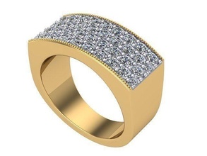 largo dourado diamante anel diamantes prata joalheria argolas 3d print model - Mito3D