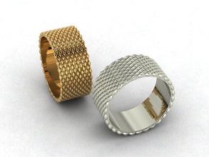 gran modelo de anillo textura original la joyería ancho oro moda los anillos 3d print model - Mito3D