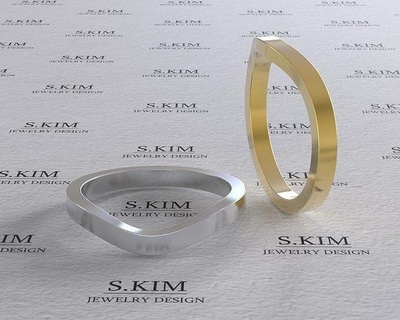 largo nozze onda squillare stampabile 3d modello design cnc fresatura orecchino gioiello oro argento pendente gioielleria anelli arco Fidanzamento 3d print model - Mito3D