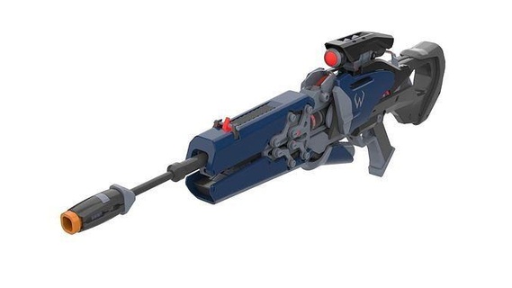 viúva original pele vigiar comercial stl imprimível brinquedo construir faça arma fogo vídeo jogos pulso pistola blaster rifle atirador elite brinquedos 3d print model - Mito3D