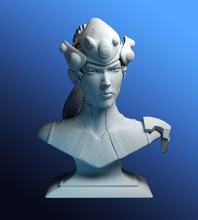 widowmaker games-toys art character human people head bust statue portrait woman figurine deco decoration games toys other 3d print model - Mito3D