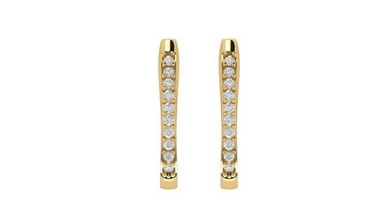 wiggle hoop earrings approx 18k gold traditional texture earring jewelery luxury design jewel gem diamond jewelry 3d print model - Mito3D