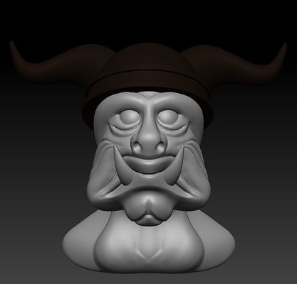 limpiando gorra cabeza escultura personaje figura arte dibujos animados chico hombre personas juego modelo esculturas 3d print model - Mito3D