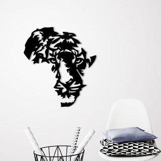 wild africa wall art lion head 2d 3d decoration deco nature animal african folklore safari silhouette 3d print model - Mito3D