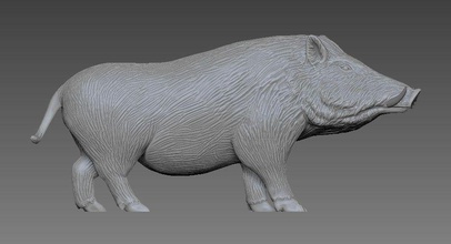 selvaggio cinghiale fauna selvatica natura mammifero animale foresta arte sculture 3d print model - Mito3D