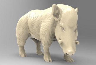 el jabalí art salvaje wildboar de cerdo animal la naturaleza impresión imprimible juguete los juguetes real realista estatua mamíferos las esculturas 3d print model - Mito3D
