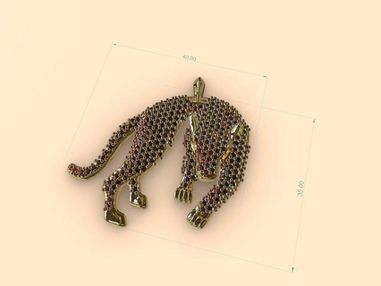 wild cat setting file jewel jewelry gold printable pendant pave animal brilliant jewellery pendants 3d print model - Mito3D