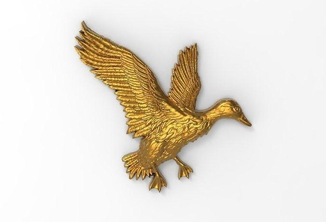 wild duck 3d relief flying model high detail hunting hunt animal art sculptures 3d print model - Mito3D