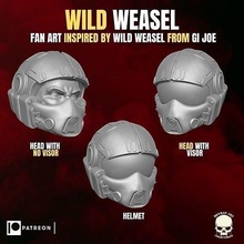 wild weasel fan art head action figures gi joe classified marvel legends mezco star wars black series helmet pilot cobra games toys 3d print model - Mito3D