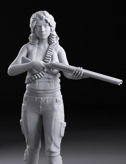 salvaje Oeste niña estatua Arte mujer escultura personas esculturas 3d print model - Mito3D
