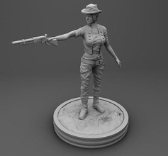 wild west girl character woman wildwest exterior interior building ruin village 3dprinting 3d 3dmodels printing games toys 3d print model - Mito3D