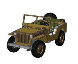 willys mb in 16 scale cnc laser cut military army vehicle lasercut 16scale jeep 3d puzzle plywoodtoy hobby diy 3d print model - Mito3D