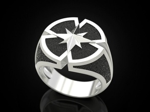wind rose ring compass jewelry print 3dprinted jewellery rings design jewel golden printabl printing gold prototyping silver biker blackening texture 3d print model - Mito3D