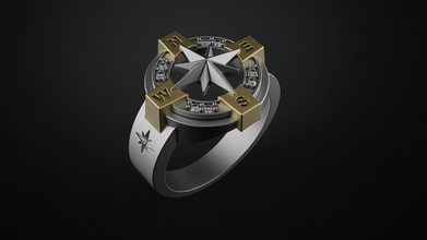 wind rose ring diamanten gold schmuck silber diamant juwel mode weiß brillant star saphir ringe 3d print model - Mito3D