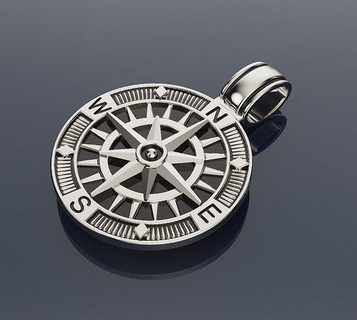 Wind Rose Kompass Magnet Navigation Orientierung Schmuck Gold Silber 3d print model - Mito3D