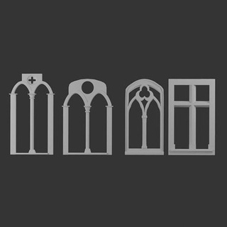 ventana arco arquitectura columna clásico plano arqueado románico imagen ilustración cuadro castillo corintio retro impresión ornamento decoración medieval tracería esculturas casa 3d print model - Mito3D