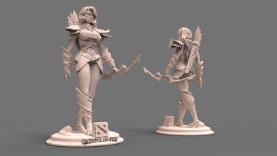 guardavientos partes dota viento 3d impresión personaje jengibre niña arco dota2 arte esculturas 3d print model - Mito3D