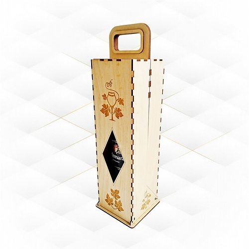 wine box laser cut design cutting drawing svg dxf files bottle holder vector template pattern glowforge gift diy hobby 3D print model - Mito3D