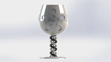 wine glass spiral stem pattern version 3 house 3d adult catching different eye houseware kitchen dining model printable unique design 3d print model - Mito3D