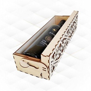 wine holder box turn svg dxf laser cut design bottle cutting layout engraving vector pattern drawing glowforge hobby diy 3d print model - Mito3D