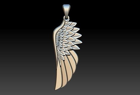 ala colgante pendiente alas encargarse pluma diseño pájaro ángel hembra hombre pingente cnc enrutador imprimible lujo joyería joya colgantes 3d print model - Mito3D