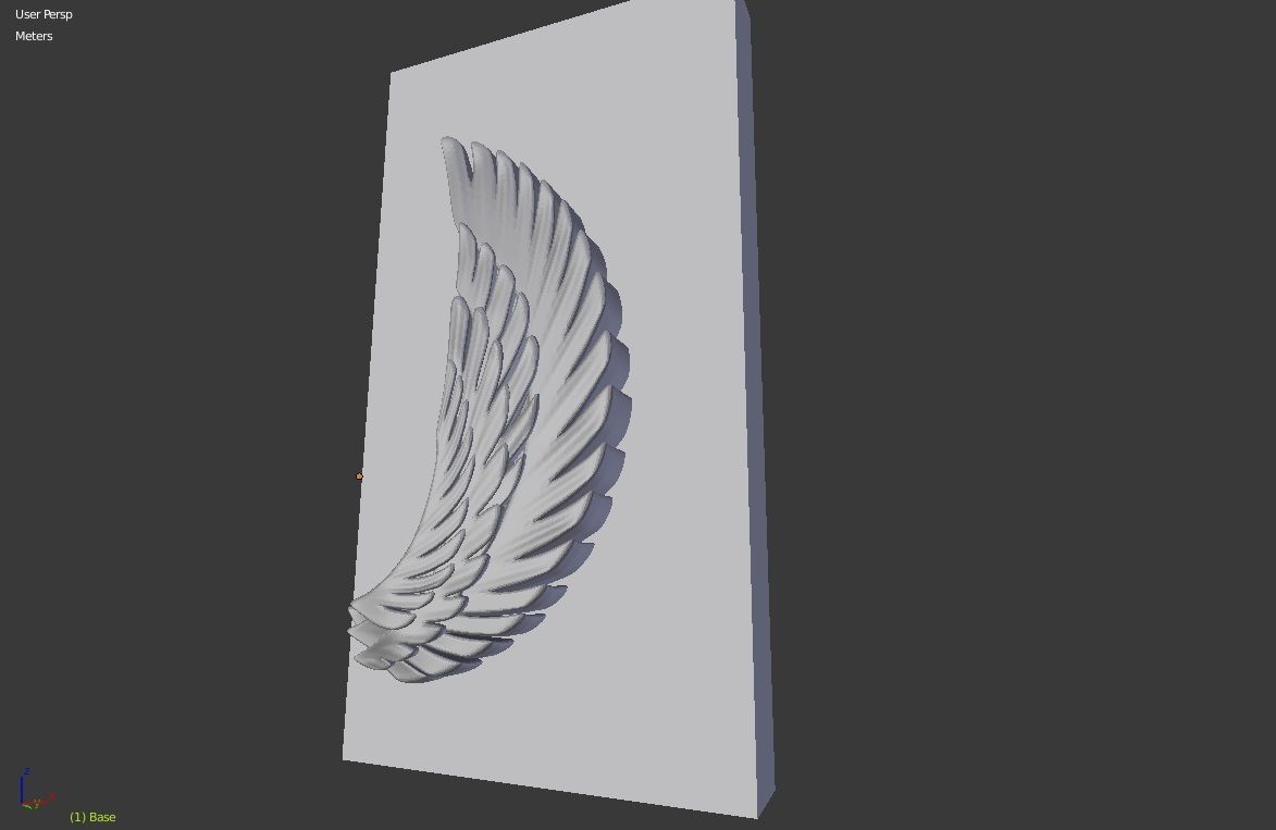 ala Stampa Ali arte scultura natura uccello aquila angelo figurine piuma 3D print model - Mito3D