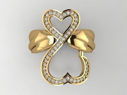 alado coração anel ouro prata joalheria amar Casamento imprimível 3dprint luxo namorados moda esterlina argolas jóia romance pingentes 3d print model - Mito3D