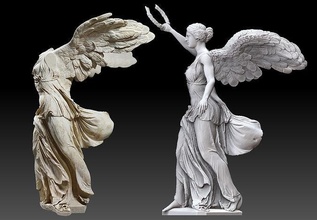 winged victory of samothrace nike reconstruction statue sculpture classical hellenistic phidias jupiter myth antique greece wings olympus poseidon mythical fictional sculptures angel statuette art 3d print model - Mito3D
