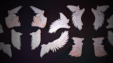 wings art angle wing rigged animation anglewings anglewing animals bird feather cupid pd sculptures 3d print model - Mito3D