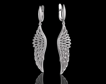 wings earrings diamonds gold silver diamond jewellery wing exclusivejewellery platinum rings gem engagement exclusive pendants luxury pendant glow ring highjewellery jewelry 3d print model - Mito3D