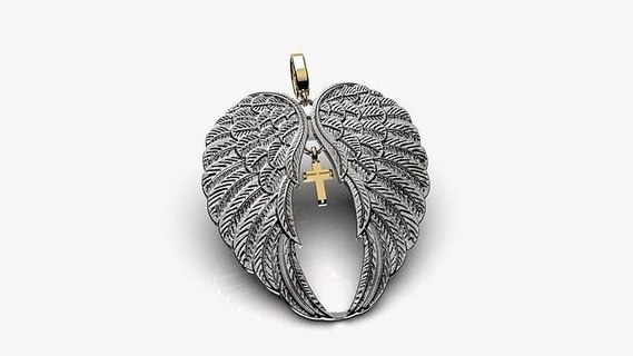 wings pendant jewelry gold pendants silver jewellery necklace sterling angel printable fashion beauty platinum cross little 3d print model - Mito3D