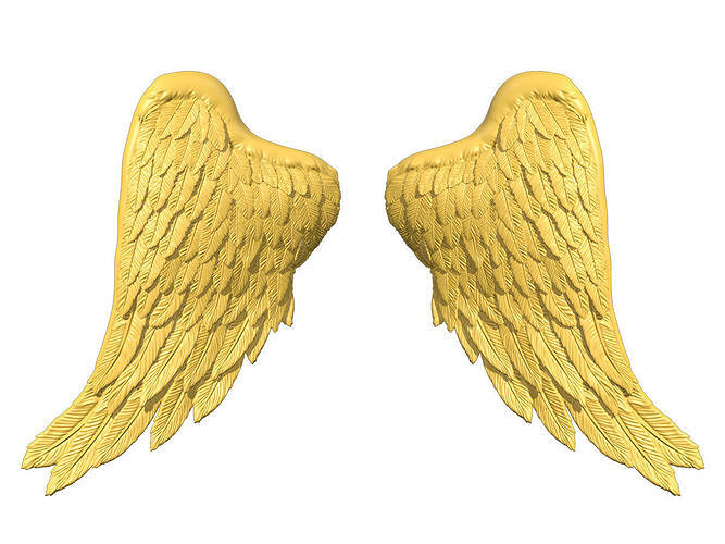 ailes imprimable 06 aile plume volant ange oiseau nature art sculptures statue cupidon déco chérubin cosplay mouche cnc pendentif 3D print model - Mito3D