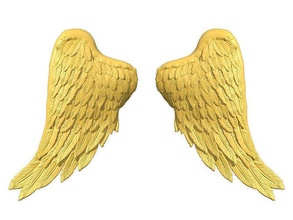 flügel druckbar 06 feder fliegend engel vogel natur kunst skulpturen statue amor deko cherub cosplay fliege cnc anhänger 3d print model - Mito3D