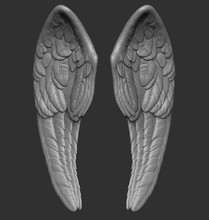 wings printable 4 wing angel flying statue sculpture feather art sculptures 3d print model - Mito3D