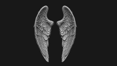 alas imprimible 6 ala ángel pájaro volar volador pluma cupido querubín águila vuelo animal impresión cnc joyería joya base malla arte esculturas 3d print model - Mito3D