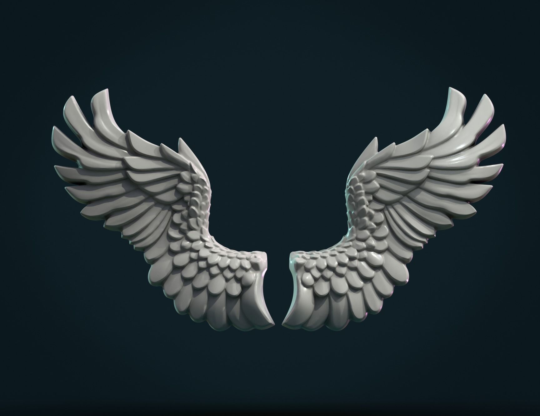 alas alivio pluma ángel pájaro águila aire volar arte señales logos 3D print model - Mito3D