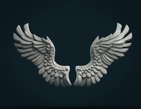 alas alivio pluma ángel pájaro águila aire volar arte señales logos 3d print model - Mito3D